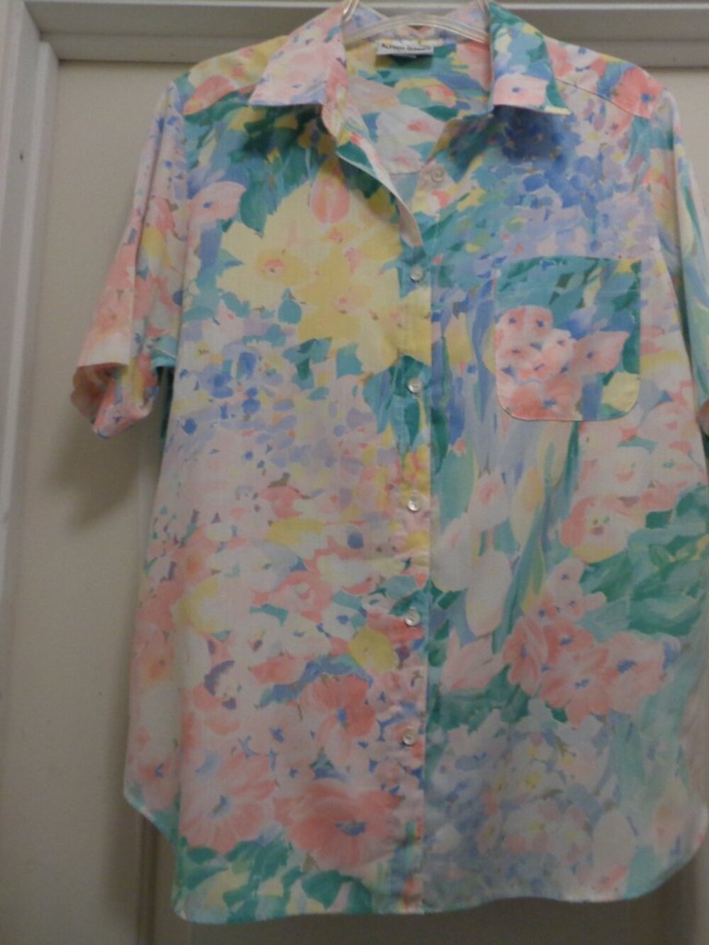PRETTY PASTELS PALETTE OF COLORS RETRO ALFRED DUNNER BLOUSE 16